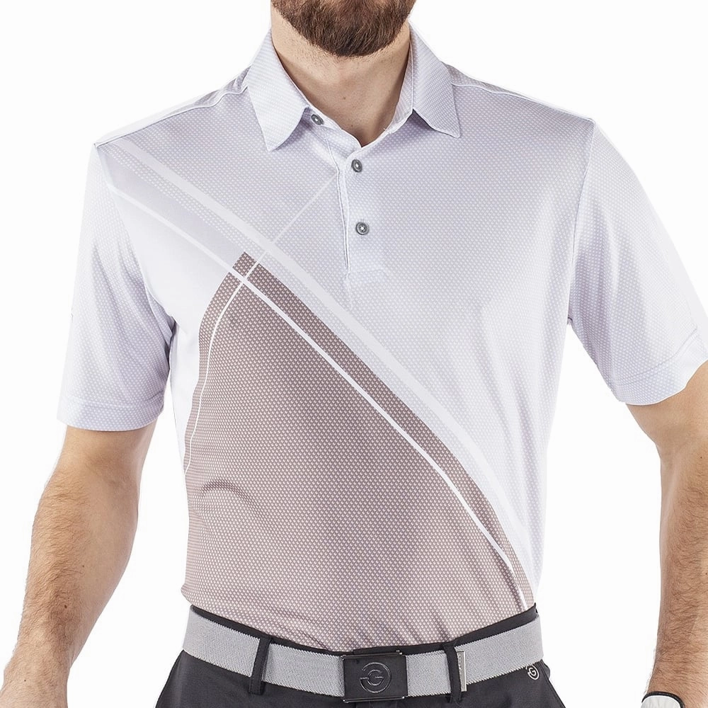 Casual Layer Look Galvin Green Martin Ventil8  Polo Shirt - Cool Grey/Sharkskin/White