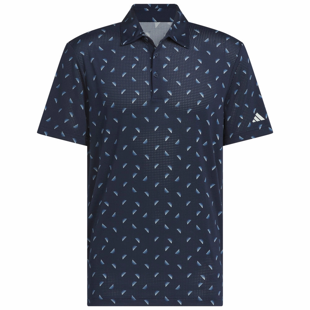 NonRestrictive Cut adidas Ultimate365 Printed Mesh Polo Shirt - Collegiate Navy/Wonder Silver
