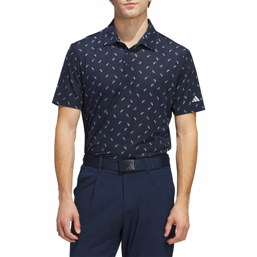 Formal Style adidas Ultimate365 Printed Mesh Polo Shirt - Collegiate Navy/Wonder Silver