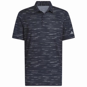 adidas Ultimate365 Mesh Glimmer Print Polo Shirt Sleeve Logo - Collegiate Navy Non Iron Fabric