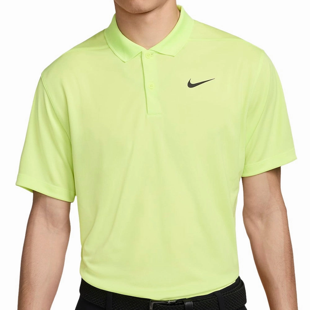Nike Dri-FIT Victory Solid Polo Shirt - Light Lemon Twist/Black Classic and Comfy Soft Touch