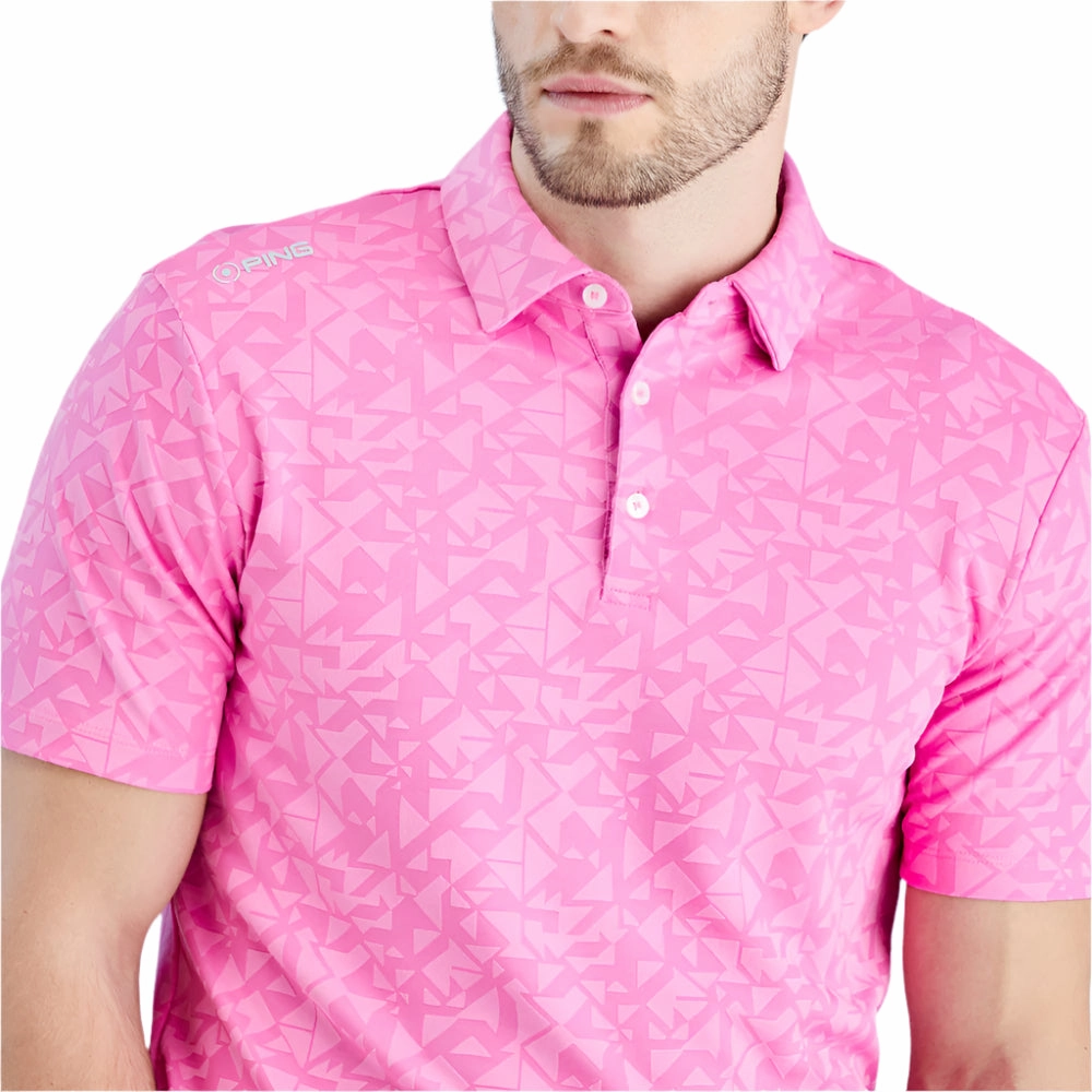 Cool and casual Ping Geo-Camo Polo Shirt - Ultra Pink
