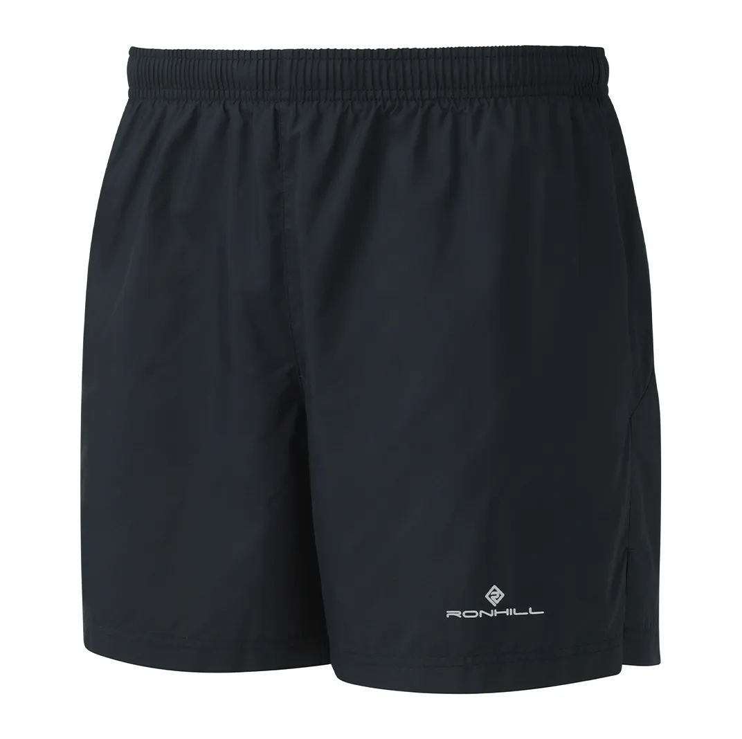 Ronhill Men's Core 5" Short in Black/Bright White SS25 Reflective Safety Detailing