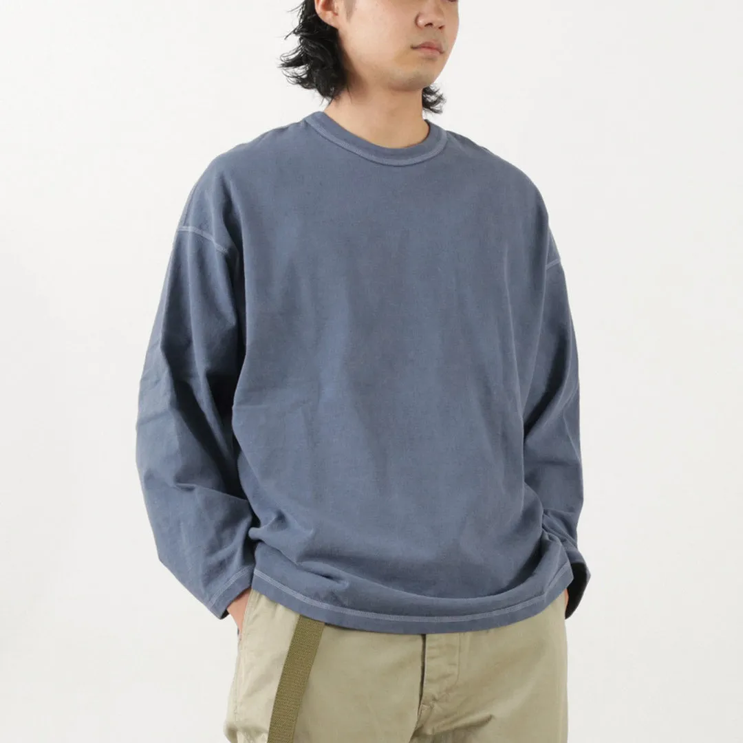 MOC T / Plating Jersey Crew Neck Long Sleeve Big Tee Fashion Outfit