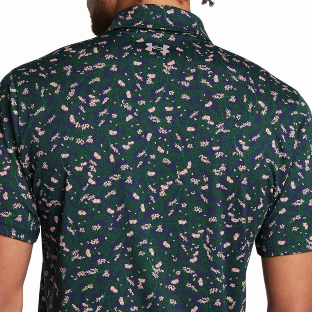 Stretchable Fabric All-Purpose Wear Under Armour Playoff 3.0 Printed Polo Shirt - Midnight Navy/Forest Green