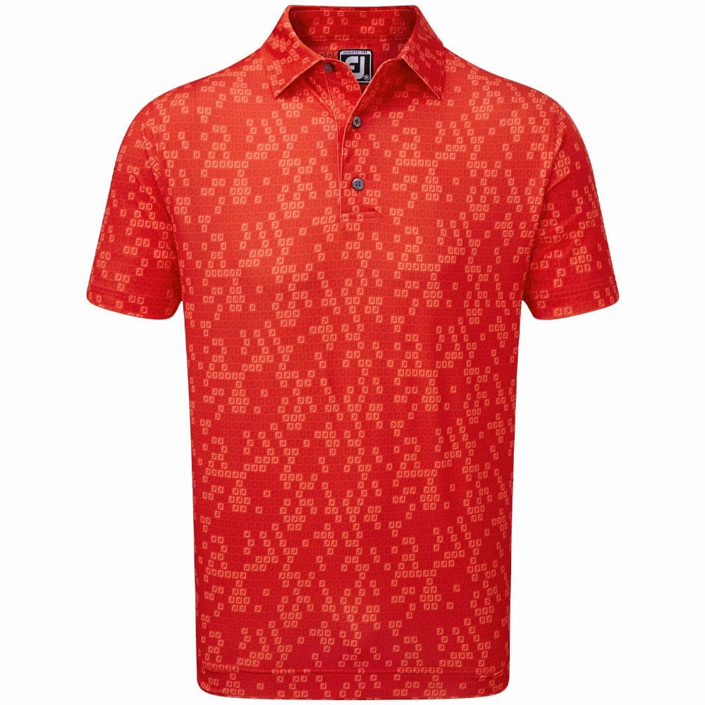 Snag Resistant Surface Midweight Knit FootJoy Digital Camo Print Lisle Polo Shirt - Red