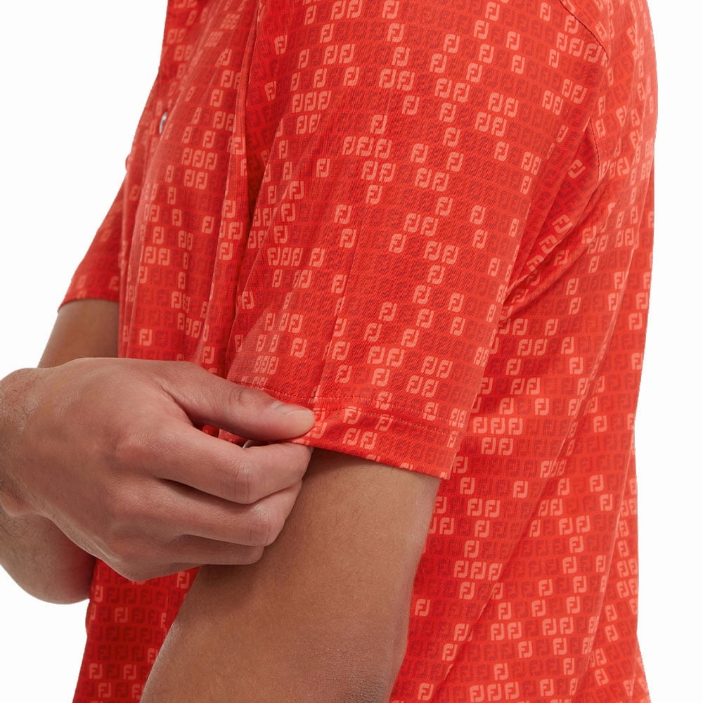 Lightweight Comfort Wear FootJoy Digital Camo Print Lisle Polo Shirt - Red