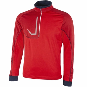 Galvin Green Daxton Insula 1/2 Zip Sweater - Red/Navy/White product tropical vibrancy