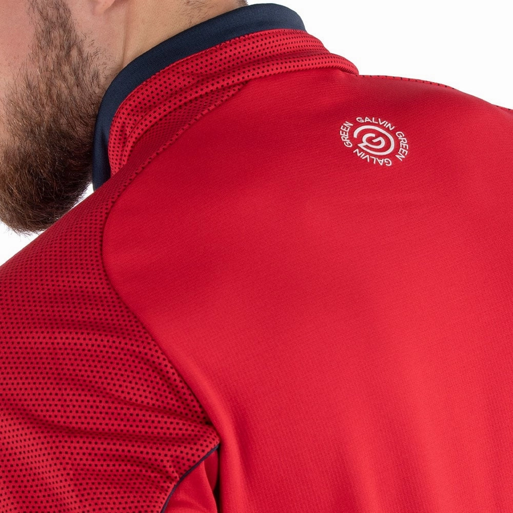 Running wear Core Minimal Galvin Green Daxton Insula 1/2 Zip Sweater - Red/Navy/White