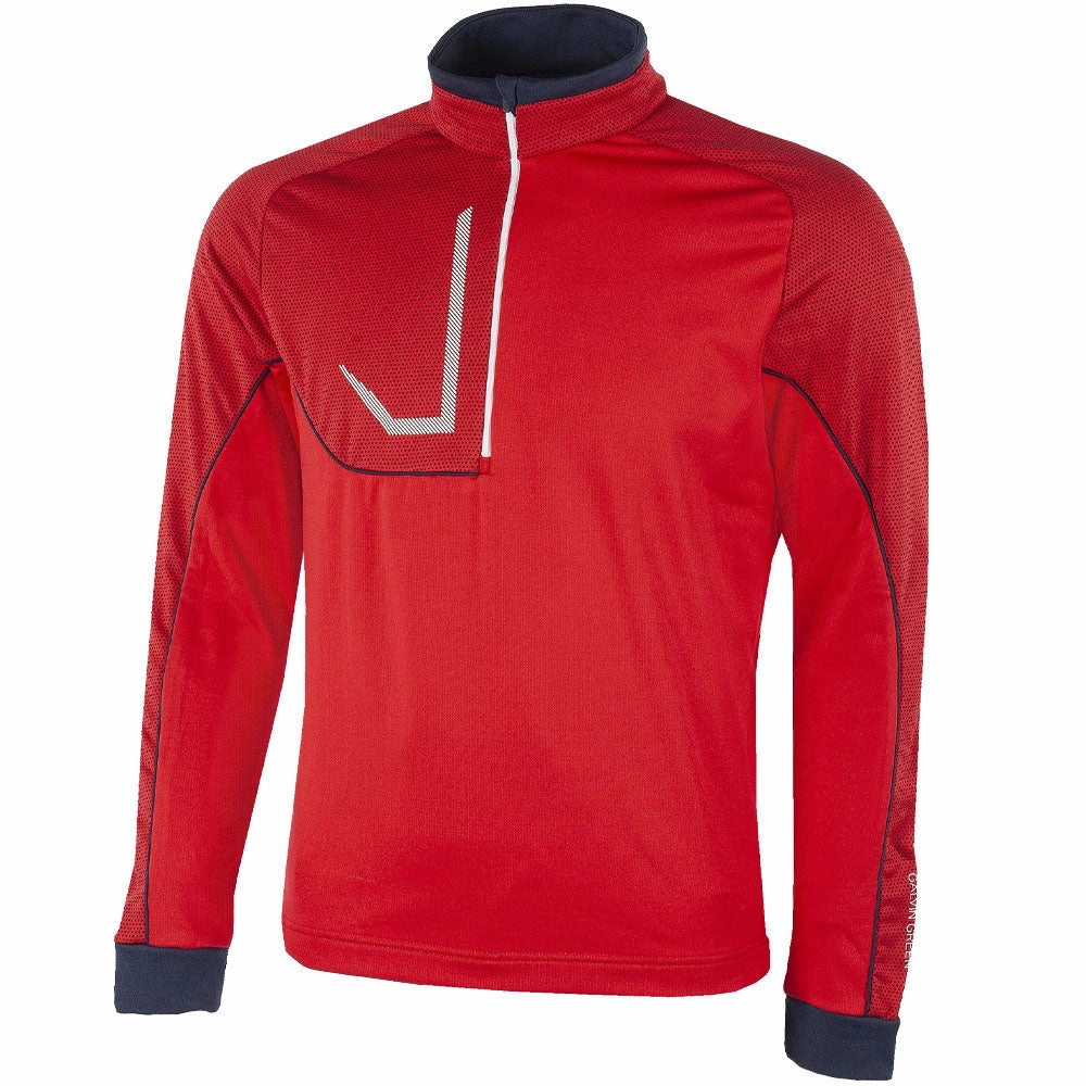Galvin Green Daxton Insula 1/2 Zip Sweater - Red/Navy/White product tropical vibrancy