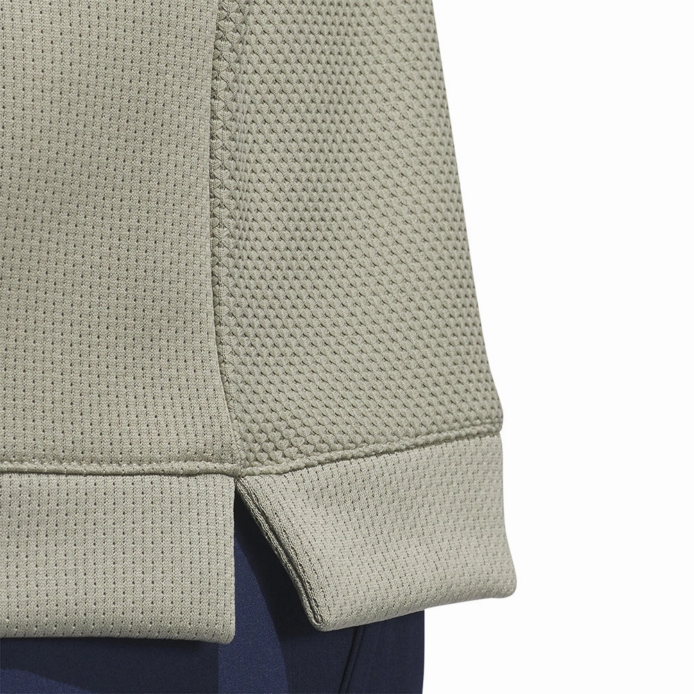 adidas Textured 1/4 Zip Pullover - Silver Pebble Kangaroo Pocket Outdoor Active
