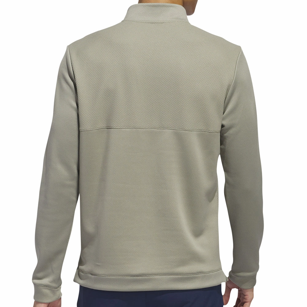 Stylish Fit Dark Shade adidas Textured 1/4 Zip Pullover - Silver Pebble