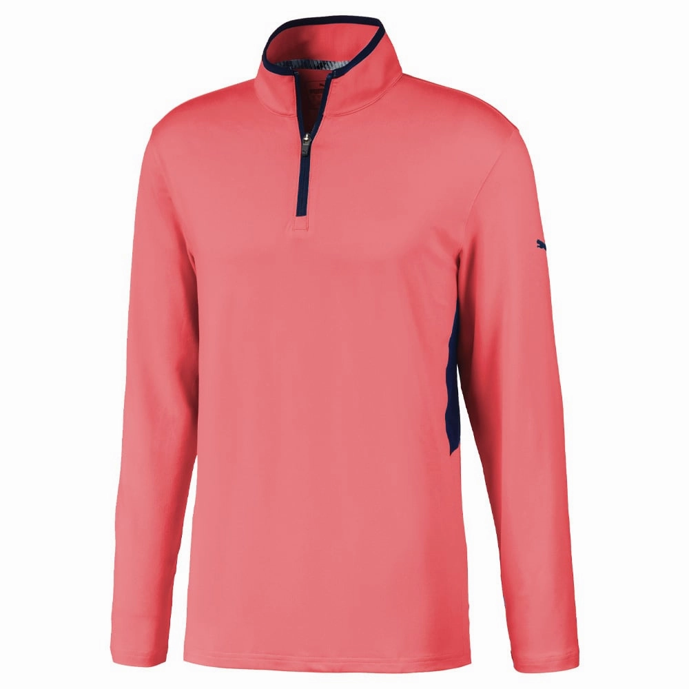 ideal for birthdays Puma Rotation 1/4 Zip Sweater - Georgia Peach