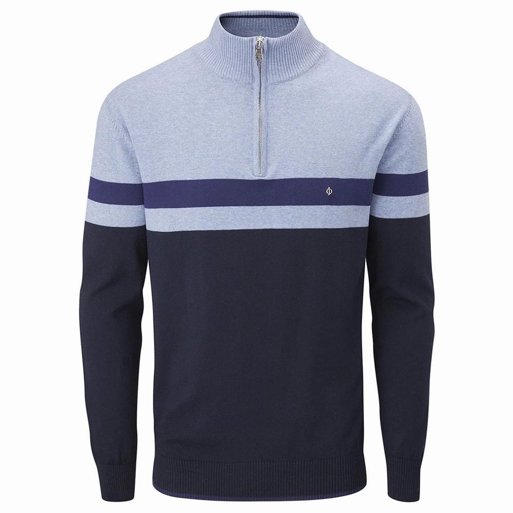 Thin Oscar Jacobson 1/2 Zip Windsor Pin - Navy