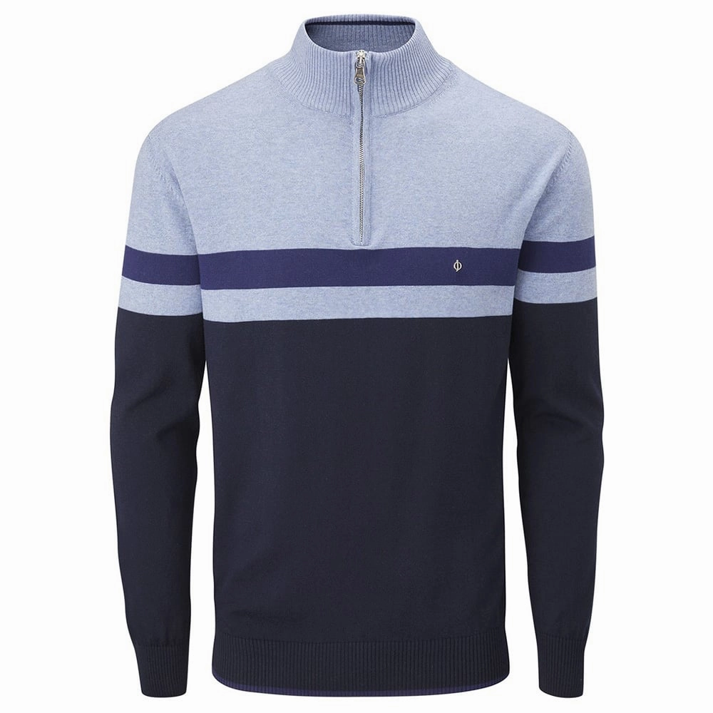 Oscar Jacobson 1/2 Zip Windsor Pin - Navy keychain accents
