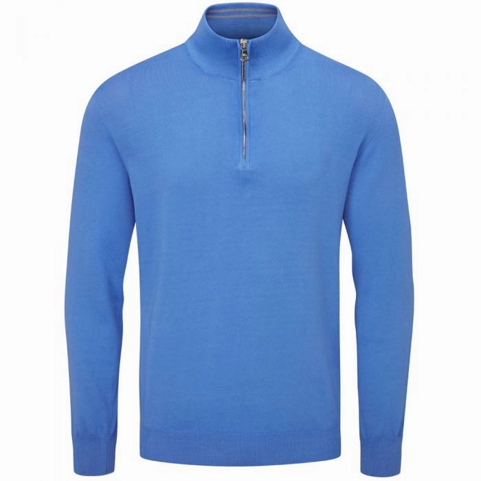 Urban Comfort Oscar Jacobson Waldorf 1/2 Zip Pullover - Mid Blue