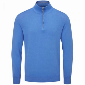 Urban Comfort Oscar Jacobson Waldorf 1/2 Zip Pullover - Mid Blue