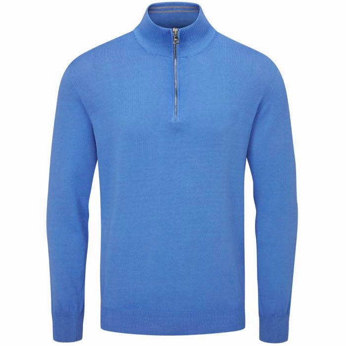 product inventory product tribal energy Oscar Jacobson Waldorf 1/2 Zip Pullover - Mid Blue