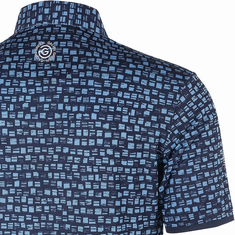 Galvin Green Mack Ventil8  Polo Shirt - Navy/Niagara Blue StretchFabric Practical Design
