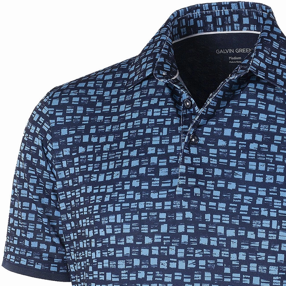 Fashion Must-Have Running Speed Galvin Green Mack Ventil8  Polo Shirt - Navy/Niagara Blue