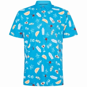 Original Penguin All-Over Oversize Polo Shirt - Mediterranean Blue Fashionable RelaxedFit