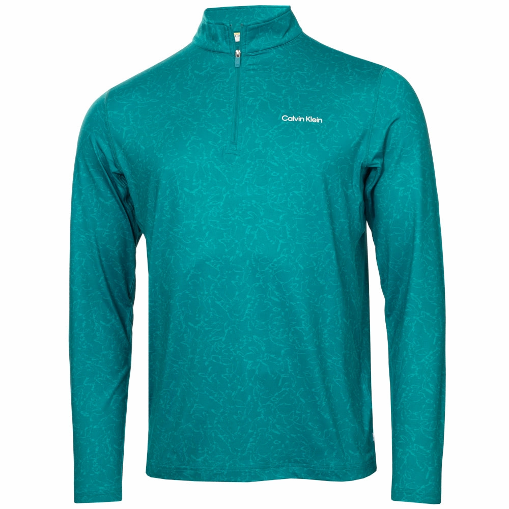 Versatile Piece product bright vibrancy Calvin Klein Printed Newport Half Zip Pullover - Sea Green