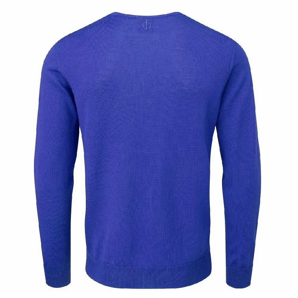 Oscar Jacobson Weston Pin V-Neck Merino Sweater - Royal Blue product retro nostalgia
