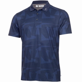 sports performance NonIronTechnology Calvin Klein Hexta Printed Polo Shirt - Ink/Navy