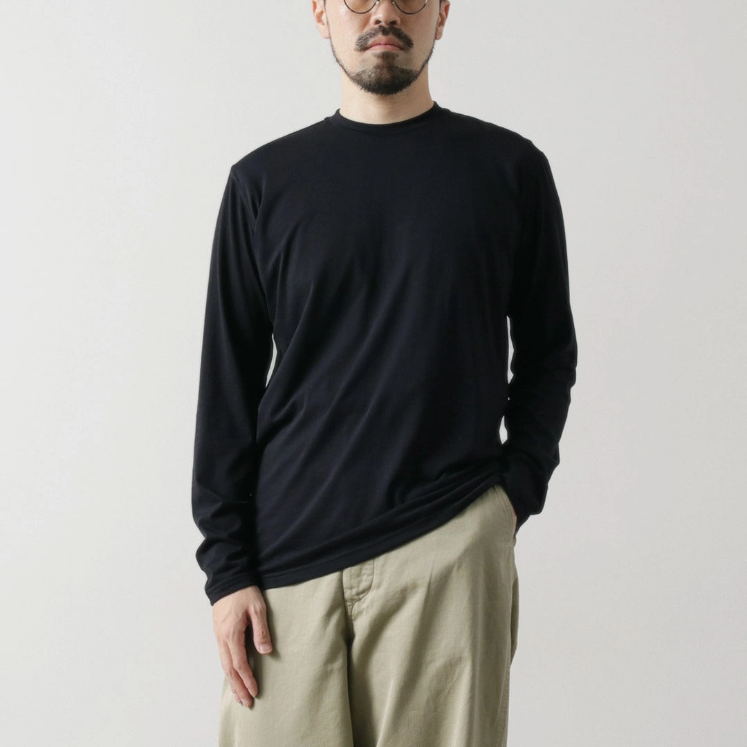 Quality Fabric Comfort Style FYNELYNE ENGINEERED BY LIFILL / Cottony Long Sleeve Crew Neck T-Shirt