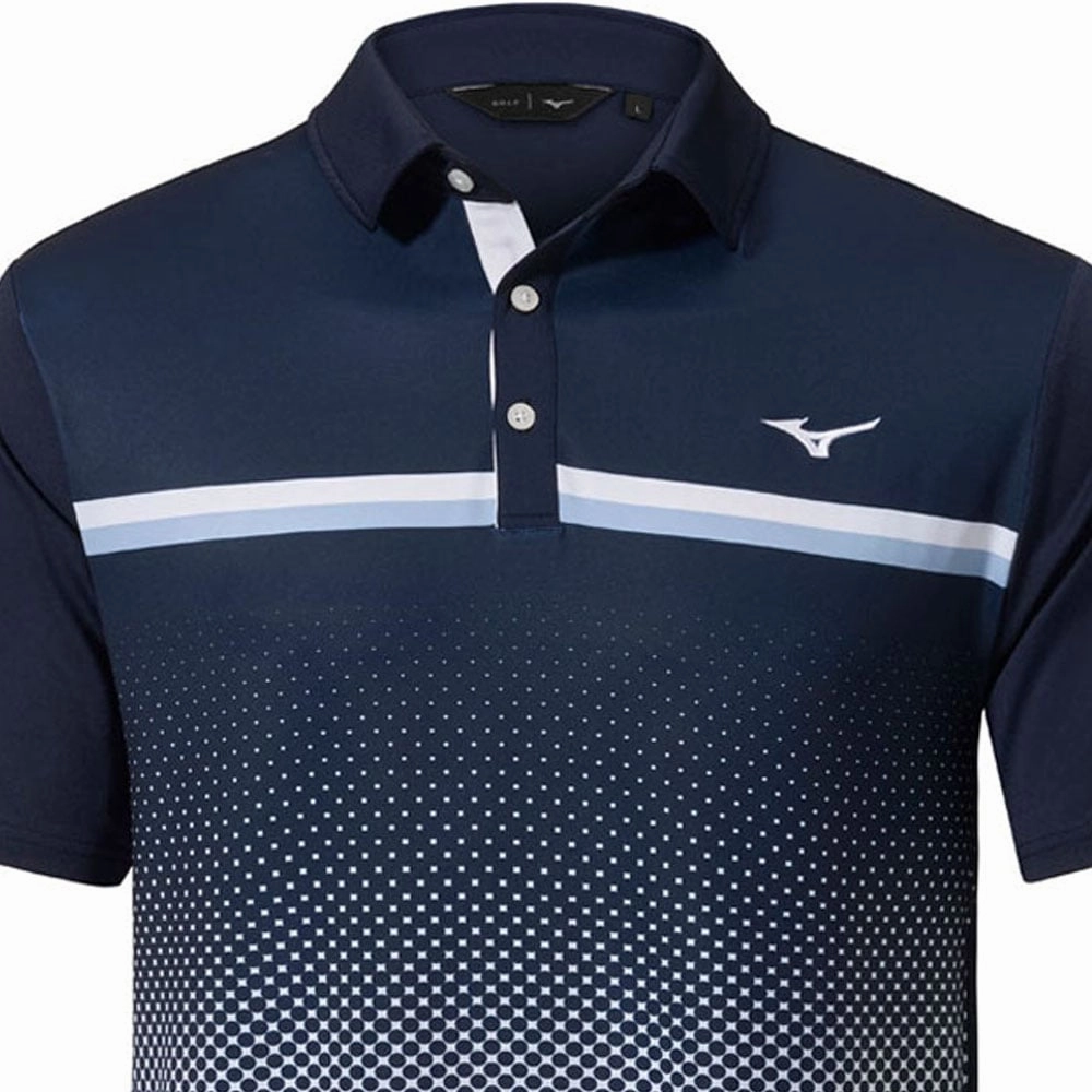 Modern Layering Classic Wear Mizuno Quick Dry Elite Gradient Polo Shirt - Deep Navy