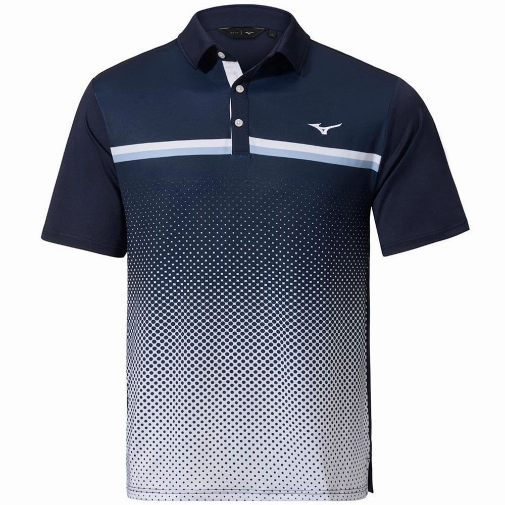 Mizuno Quick Dry Elite Gradient Polo Shirt - Deep Navy Versatile Fit Comfy Essentials Wear