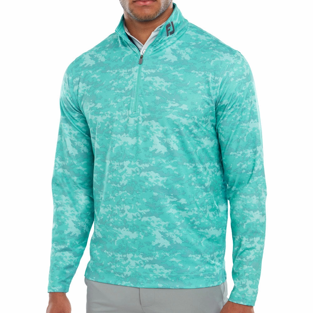 gemstone accents FootJoy Cloud Camo 1/4 Zip Pullover - Maui Blue