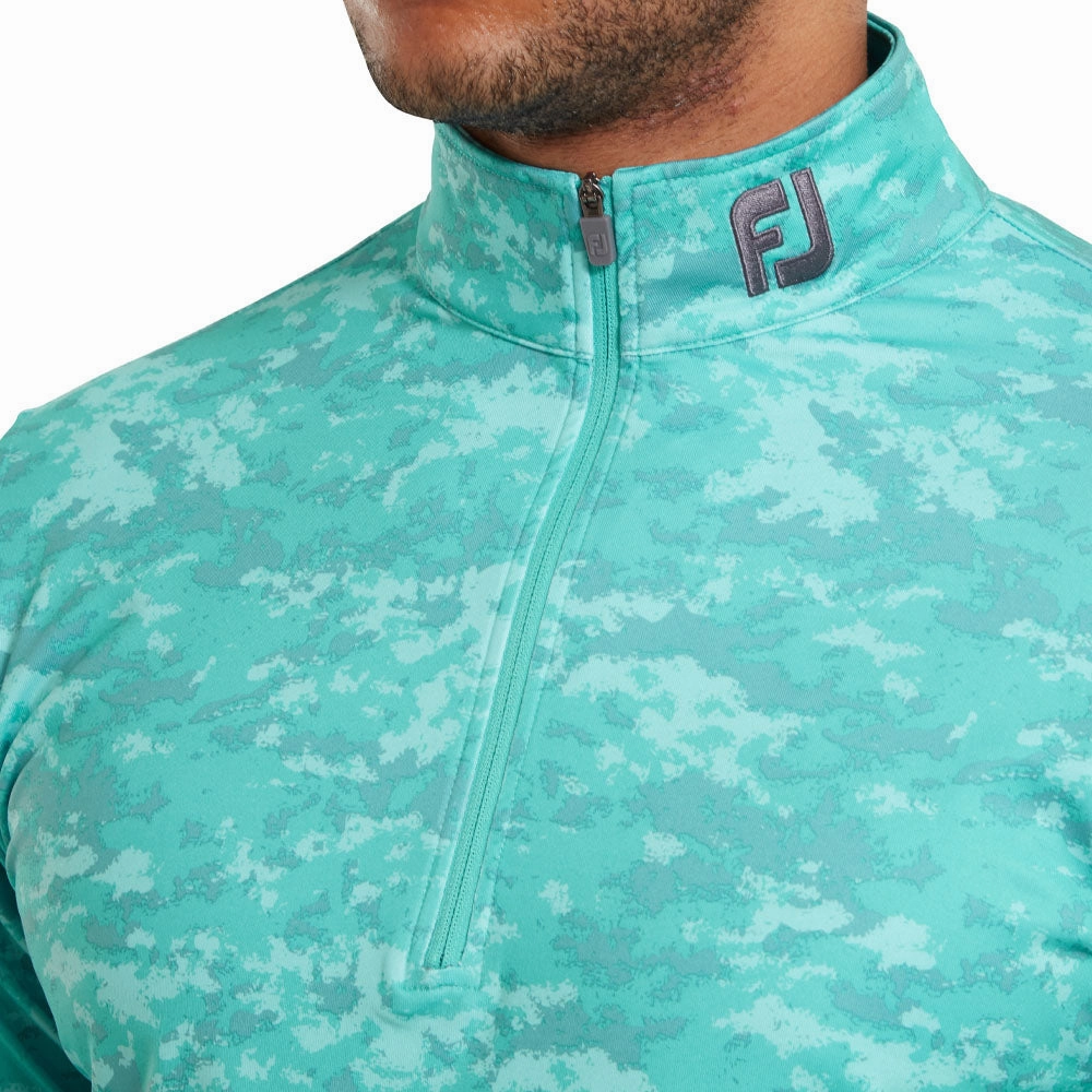 FootJoy Cloud Camo 1/4 Zip Pullover - Maui Blue Daily Comfort