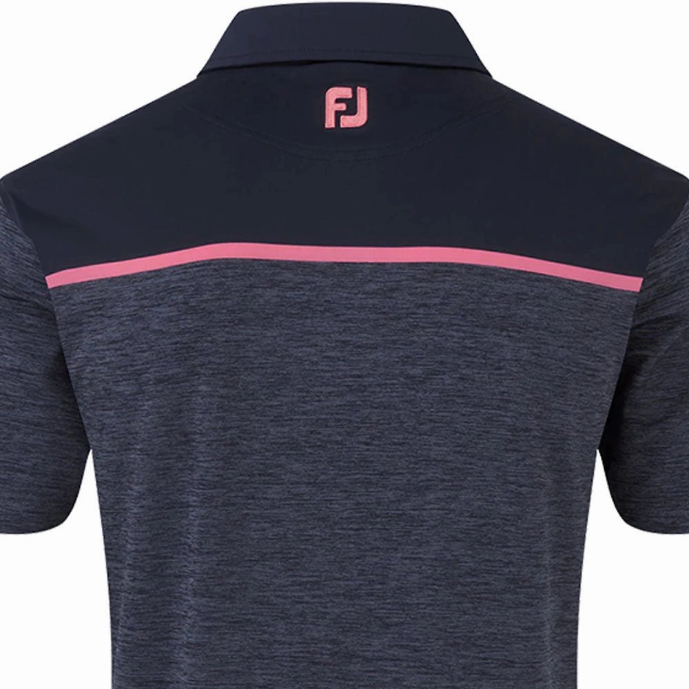 FootJoy Space Dye Block Lisle Polo Shirt - Navy Stylish Wearable