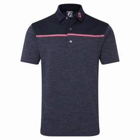FootJoy Space Dye Block Lisle Polo Shirt - Navy EasyCareFabric Chilly Weather Style