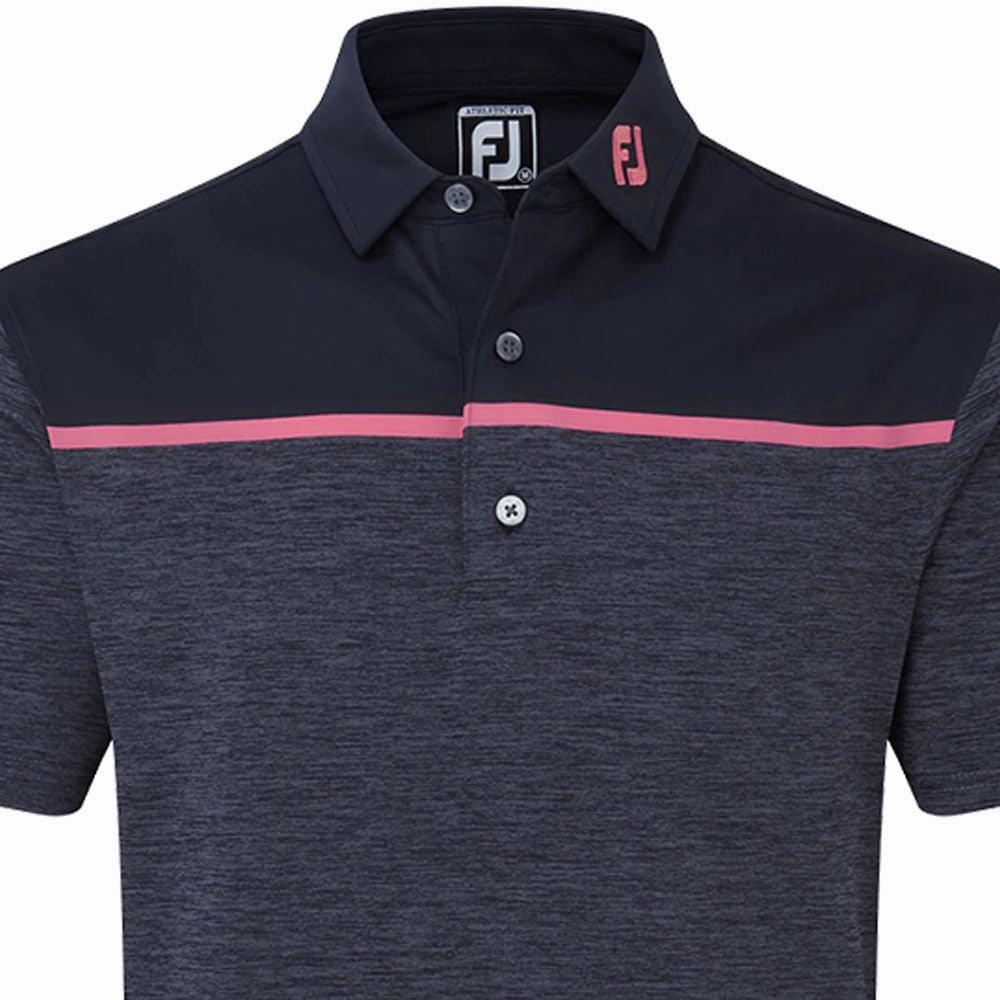 Bold Comfort EcoConscious Processing FootJoy Space Dye Block Lisle Polo Shirt - Navy