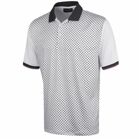 Autumn coziness Relaxed Torso Fit Island Green Diamond Print Polo Shirt - White