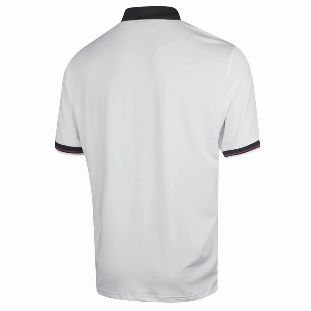 Geometric precision Island Green Diamond Print Polo Shirt - White