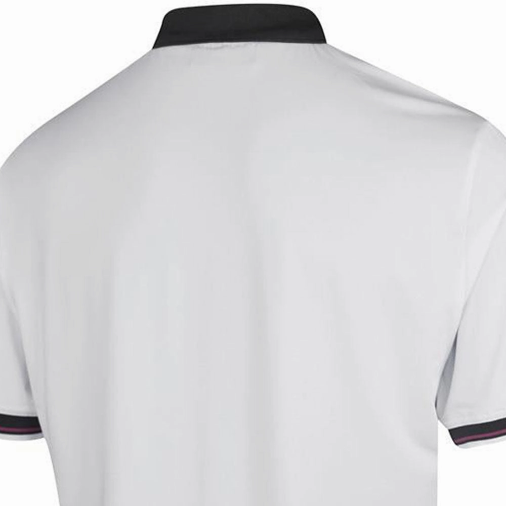 Island Green Diamond Print Polo Shirt - White V neck