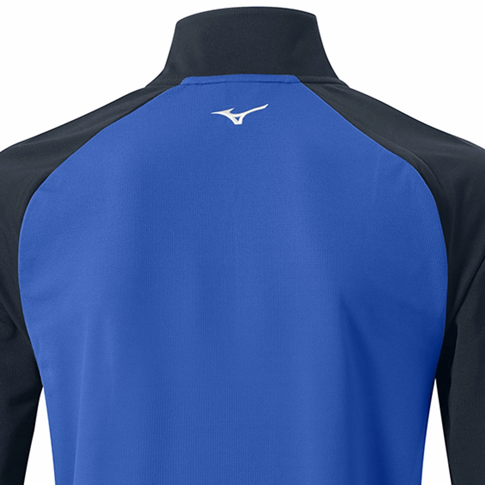 Front Pocket group wear Mizuno Winter Breeze Bloc 1/4 Zip Pullover - Blue