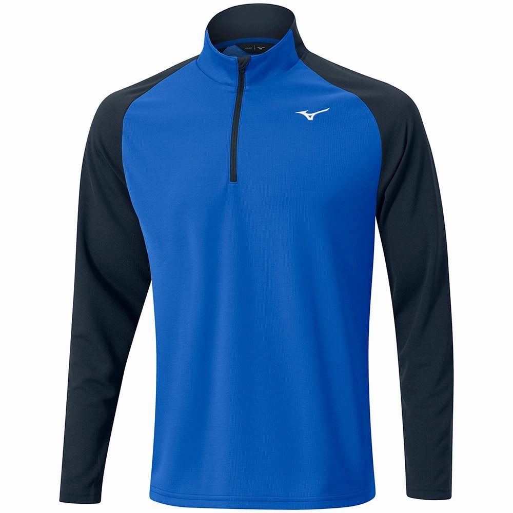 Street Style Vibe product clip convenience Mizuno Winter Breeze Bloc 1/4 Zip Pullover - Blue