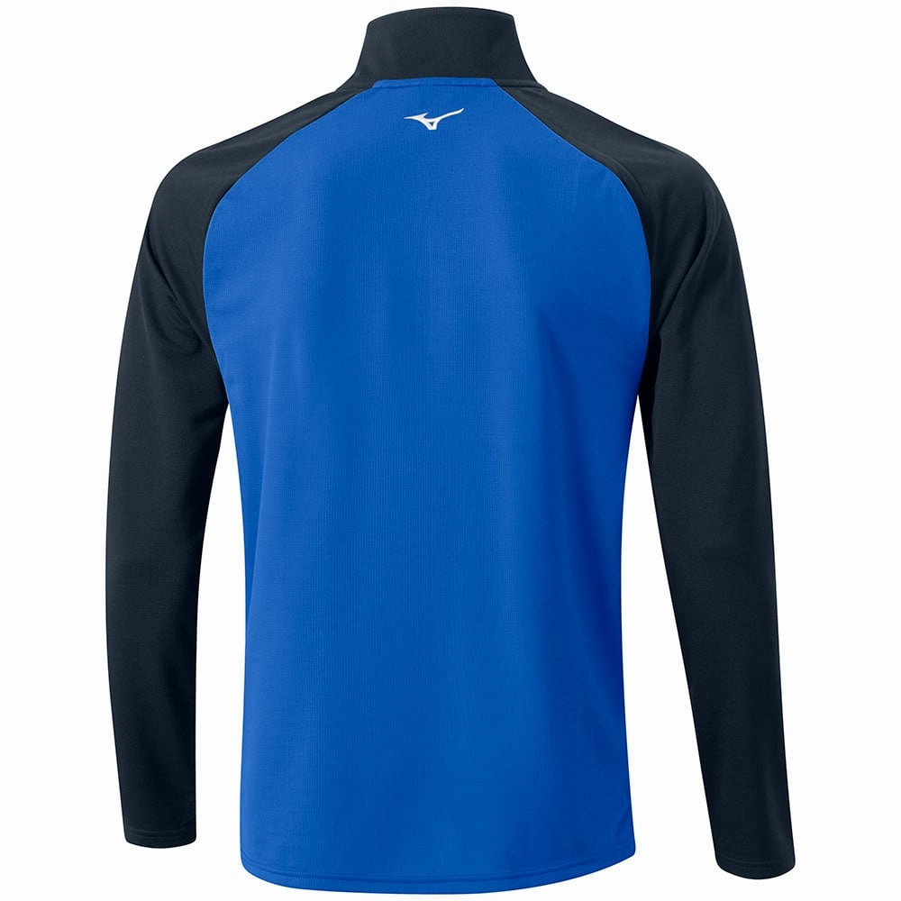 anti pill coating Mizuno Winter Breeze Bloc 1/4 Zip Pullover - Blue