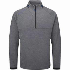 Daily Chic Home friendly Oscar Jacobson Tarren Mid Layer 1/2 Zip Pullover - Charcoal Marl