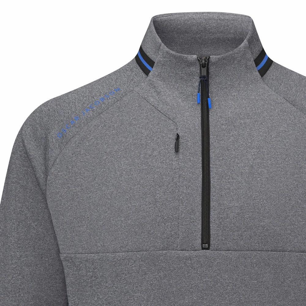 Oscar Jacobson Tarren Mid Layer 1/2 Zip Pullover - Charcoal Marl kids