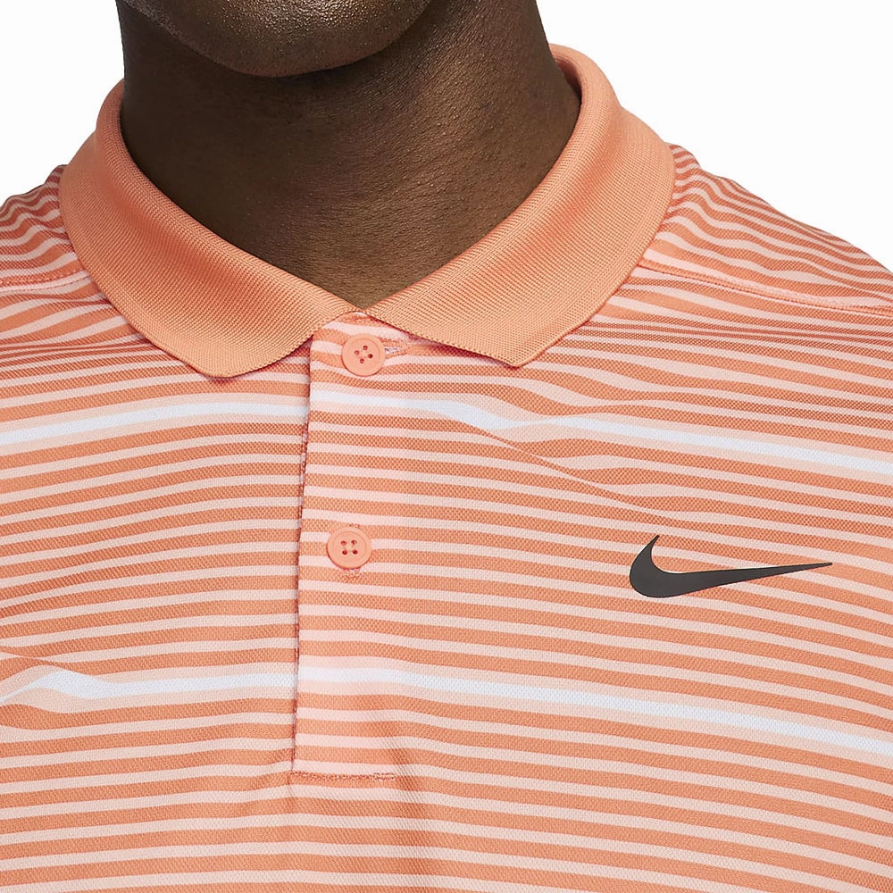 Nike Dri-FIT Victory  Ripple Polo Shirt - Orange Trance/Black Relaxed Comfort Look Fashion-Ready