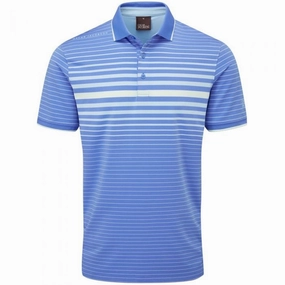 OdorResistant Fabric Oscar Jacobson Drayton Polo Shirt - Mid Blue/Sky Blue