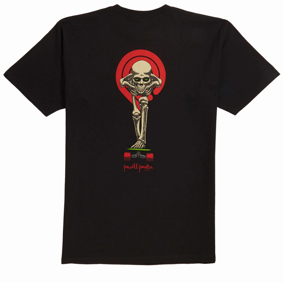 Powell-Peralta Tucking Skeleton T-Shirt - Black Microfiber Blend