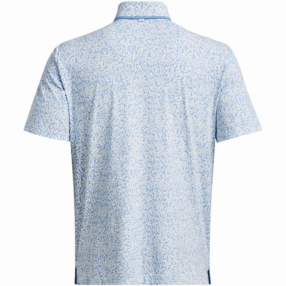 Casual Layering Wear Colorfast Material Under Armour Iso-Chill Verge Polo Shirt - White/Retro Green/Horizon Blue