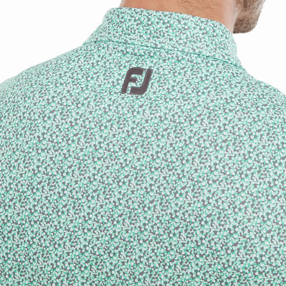 Soft Layer FootJoy Confetti Print Polo Shirt - Aqua Surf
