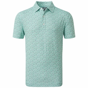 FootJoy Confetti Print Polo Shirt - Aqua Surf Comfy Top